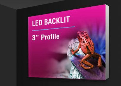backlit fabric led lightbox with 3 inch profile