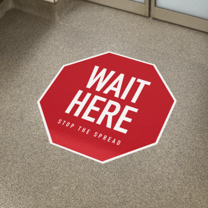 physical distancing floor graphics
